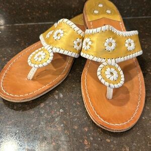 Jack Roger’s mustard yellow sandals.  Size 9.  EUC